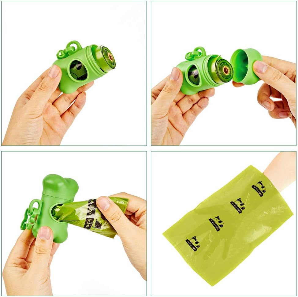 Dog Poop Bags, 60 Rolls / 900 Count Dog Waste Bags with Dispenser and Leash Clip, Unscented, Extra Thick and Strong Poop Bags for Dogs