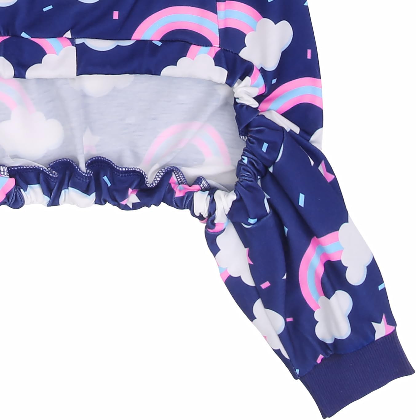 HDE Dog Pajamas One Piece Jammies Jumpsuit Pet Clothes Outfit Stretchy Lightweight Comfy Shirt Pjs for M-3XL Dogs Rainbows - XL