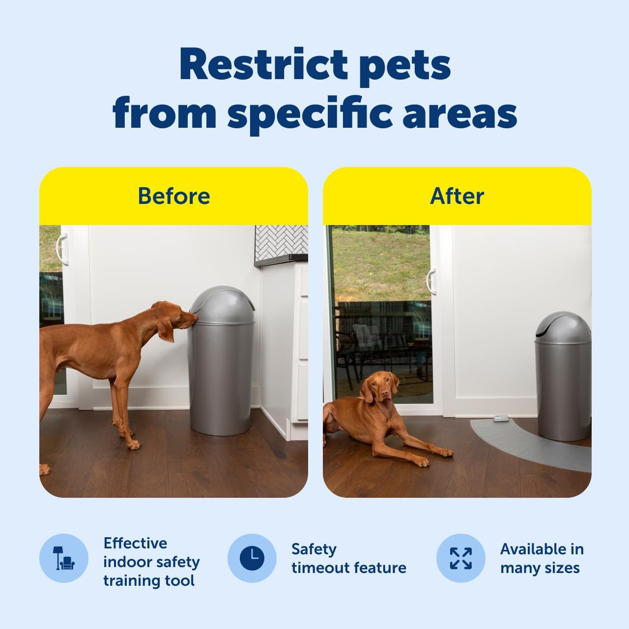 PetSafe ScatMat Indoor Pet Training Mats - Helps Prevent Furniture Climbing - Adjustable Correction Mat - Touch-Activated Design - LCD Pet Mat Controller - Battery Operated - Curved, 50" x 12"