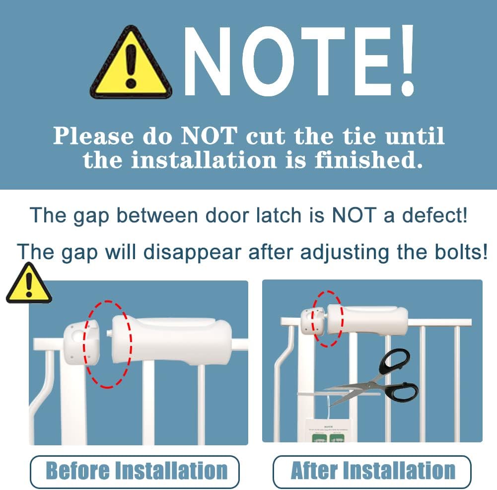 Extra Wide Baby Gates 71.5-76.3 Inch White Pressure Mounted Baby Gate Indoor Safety Gates Pressure Mounted Child Gate for Stairs Doorways Hallways