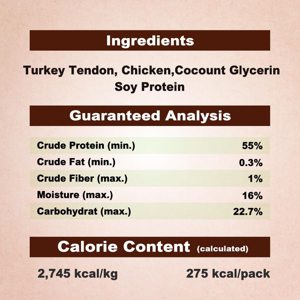 AFreschi Turkey Tendons for Dogs, USA-Sourced, Healthy Dog Treats, Rawhide-Free Puppy Chews, All Natural, Hypoallergenic Dog Treats, Classic Series, Braided Sticks, 3.5 oz Pack