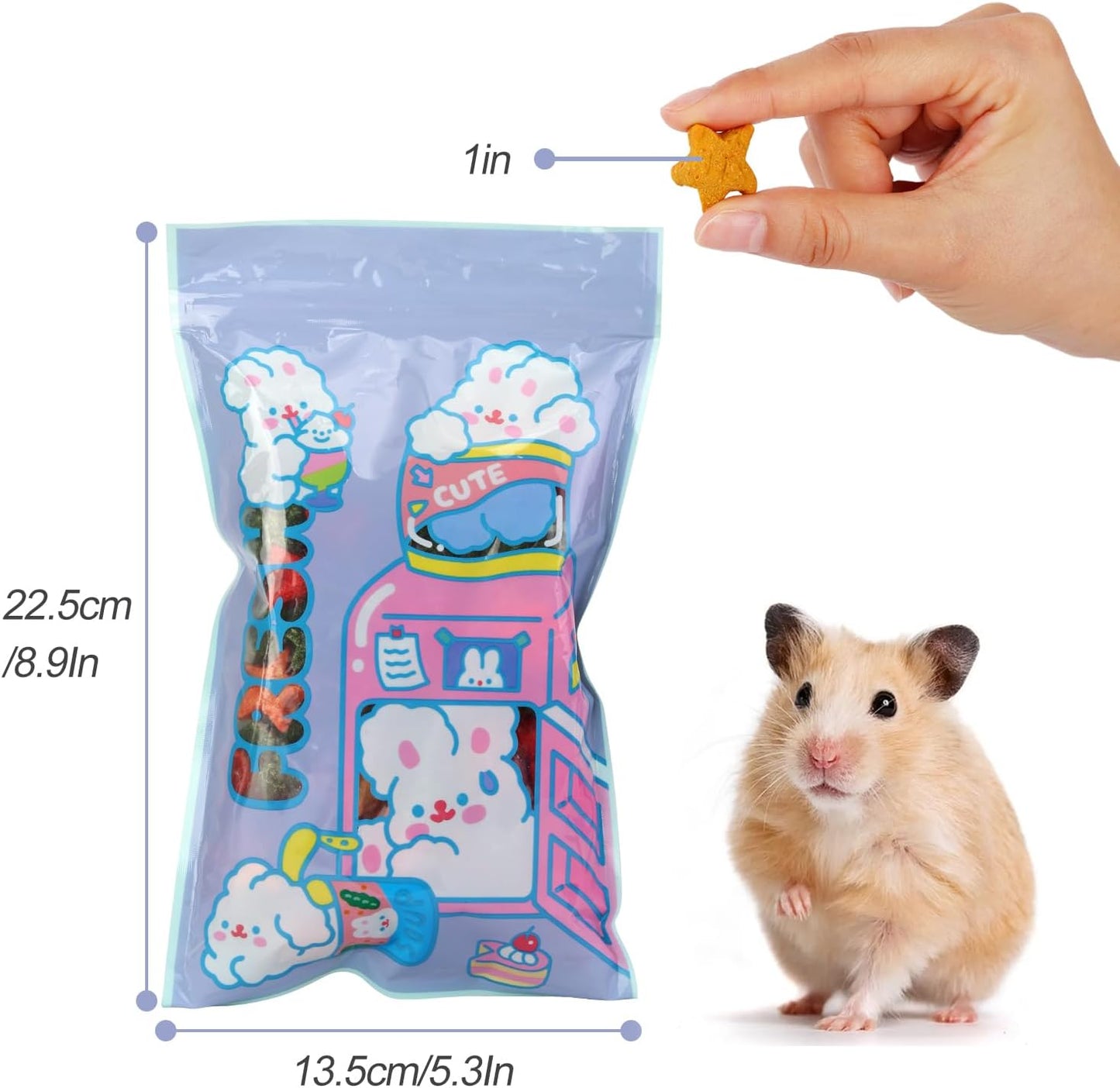 Rabbit Treats, Healthy Bunny Treats Natural Mini Star Shaped Snacks Treats for Pet Rabbits and Small Animals Molar Toys Guinea Pig Hamster Chinchilla Gerbil