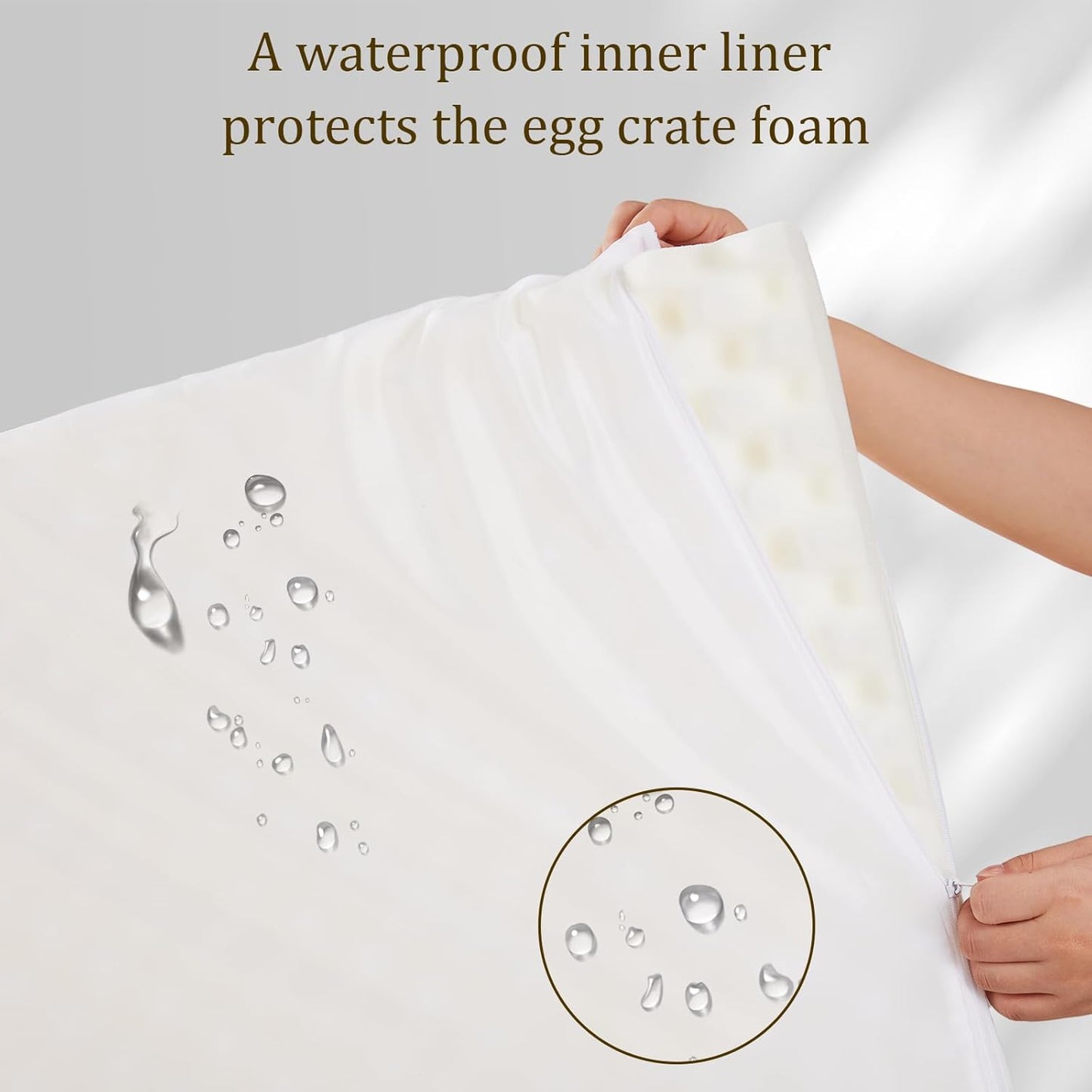 Bedfolks Orthopedic Dog Bed, Big Waterproof Dog Sofa Bed for Large Dogs, Egg Foam Pet Couch Bed with Removable Washable Cover and Nonslip Bottom, Brown