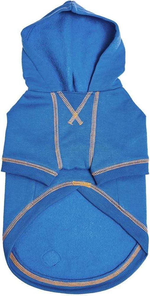 Blueberry Pet Essentials Hoodie – 18″ Cotton‑Blend Sweatshirt with Hood, Alaskan Blue, Machine‑Washable Dog Jersey