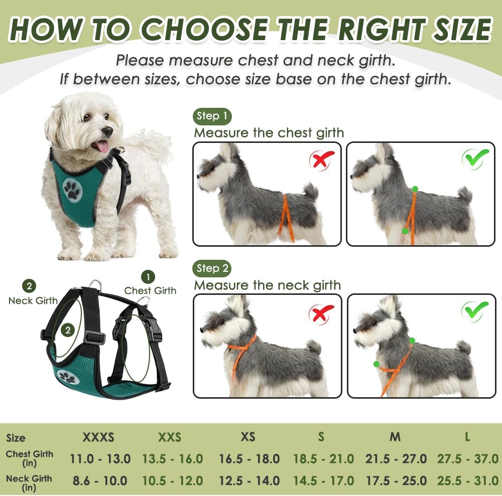 SlowTon Dog Seat Belt Harness for Car, Dog Car Harness Adjustable Mesh Breathable & Dog Seatbelt Safety Tether with Elastic Bungee for Small Medium Large Pets(Green, Double Clip, L)