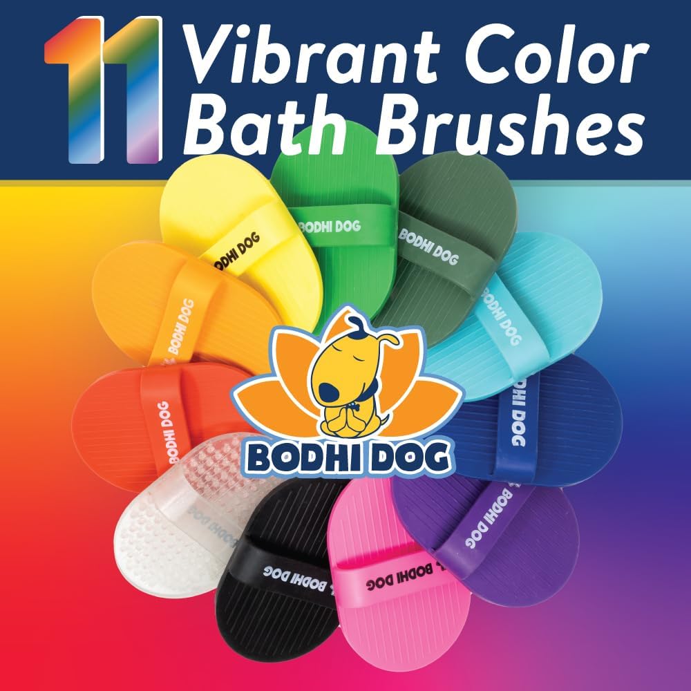 Bodhi Dog Shampoo Brush - Pet Grooming & Bath Supplies for Dogs and Cats - Bath Brush for Long & Short Hair - Premium Scrubber for Shower, Bathing & Massage (One Pack, Orange)