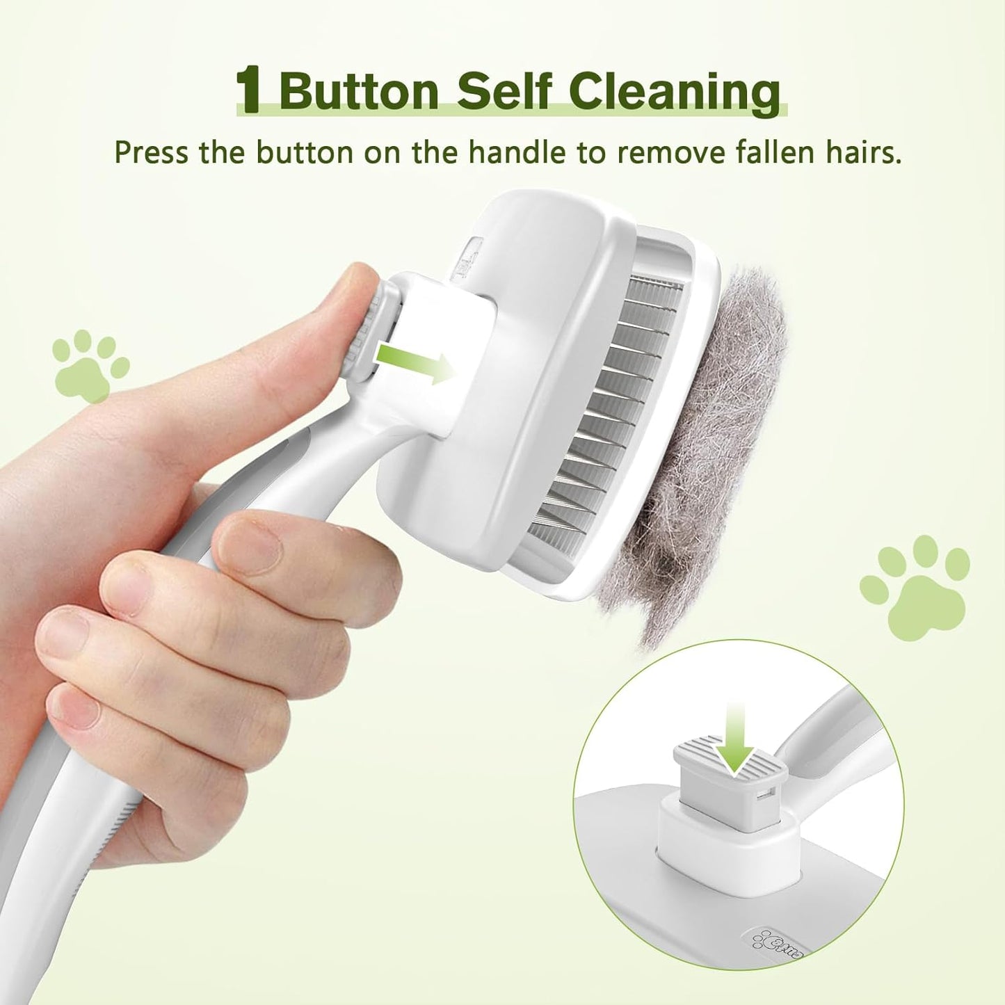 Pecute Self-Cleaning Slicker Brush for Dogs, Cats, Lightweight Dog Brush for Shedding Massaging Grooming, Cat Brush Gently Removes Loose Fur Undercoat for Dogs Cats Rabbits of All Hair Types
