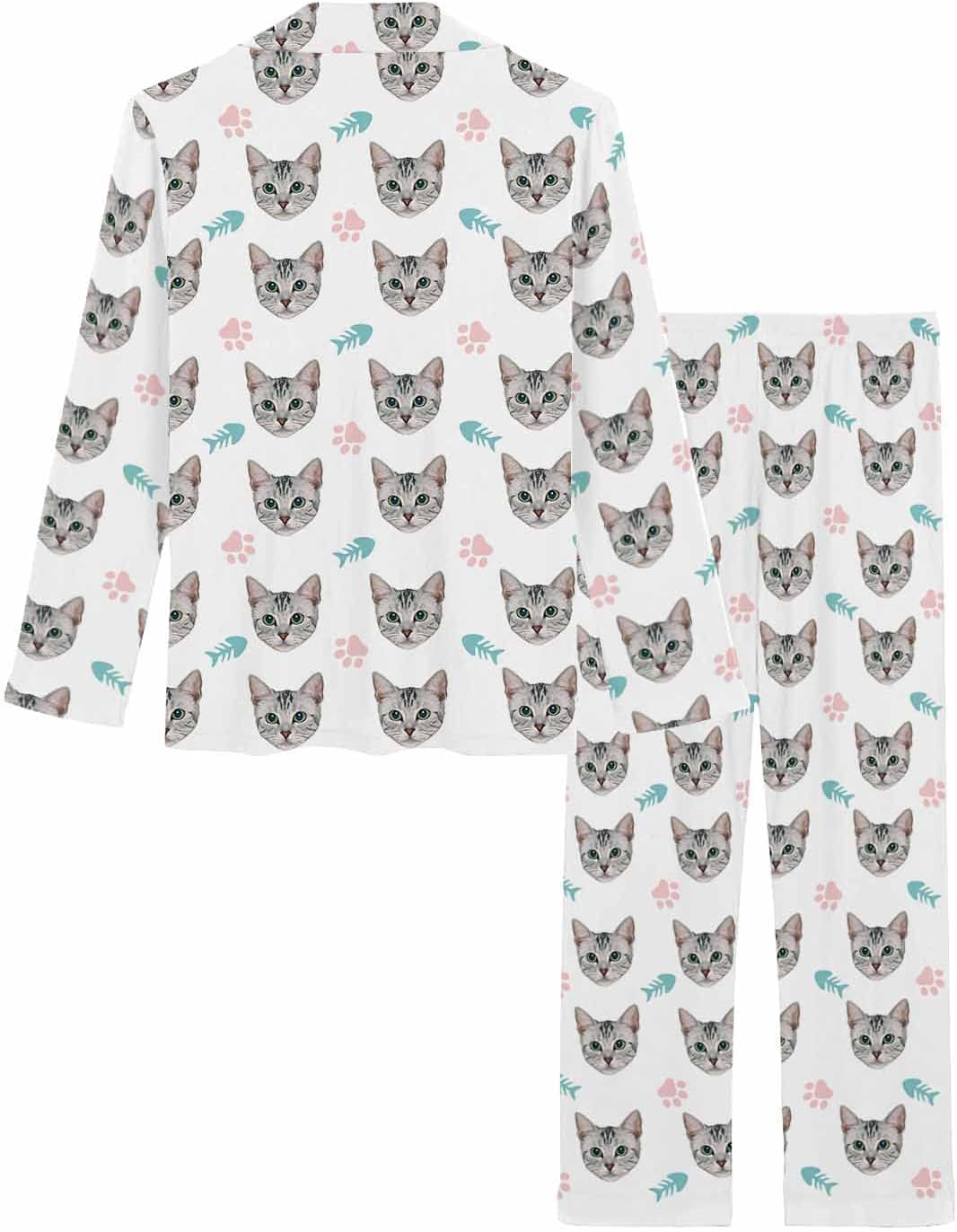 MyPupSocks Custom Face Pajamas for Women Set, Personalized Photo Long Sleepwear XS-XXL