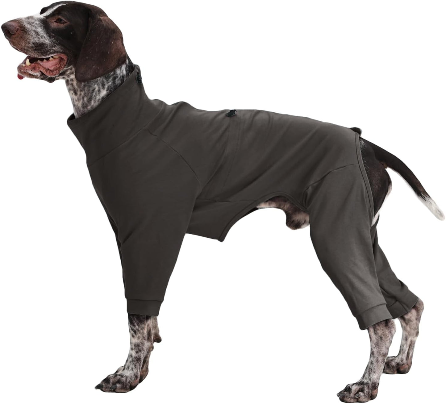 Dog Pajamas for Large Breeds with Back Zipper, Stretchy Pjs for Pets Boys & Girls, Long Sleeve Anti-Licking Recovery Suit for Dogs, Dog E-Collar Alternative for Weimaraner, Dalmatian, Grey XL