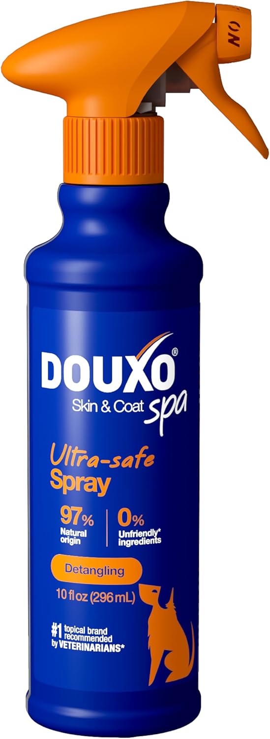 DOUXO® Skin & Coat SPA - Ultra-Safe Detangling Spray for Dogs, 10 fl oz, Safely Detangles, Revives, and Nourishes The Coat, Skin-Friendly Formula