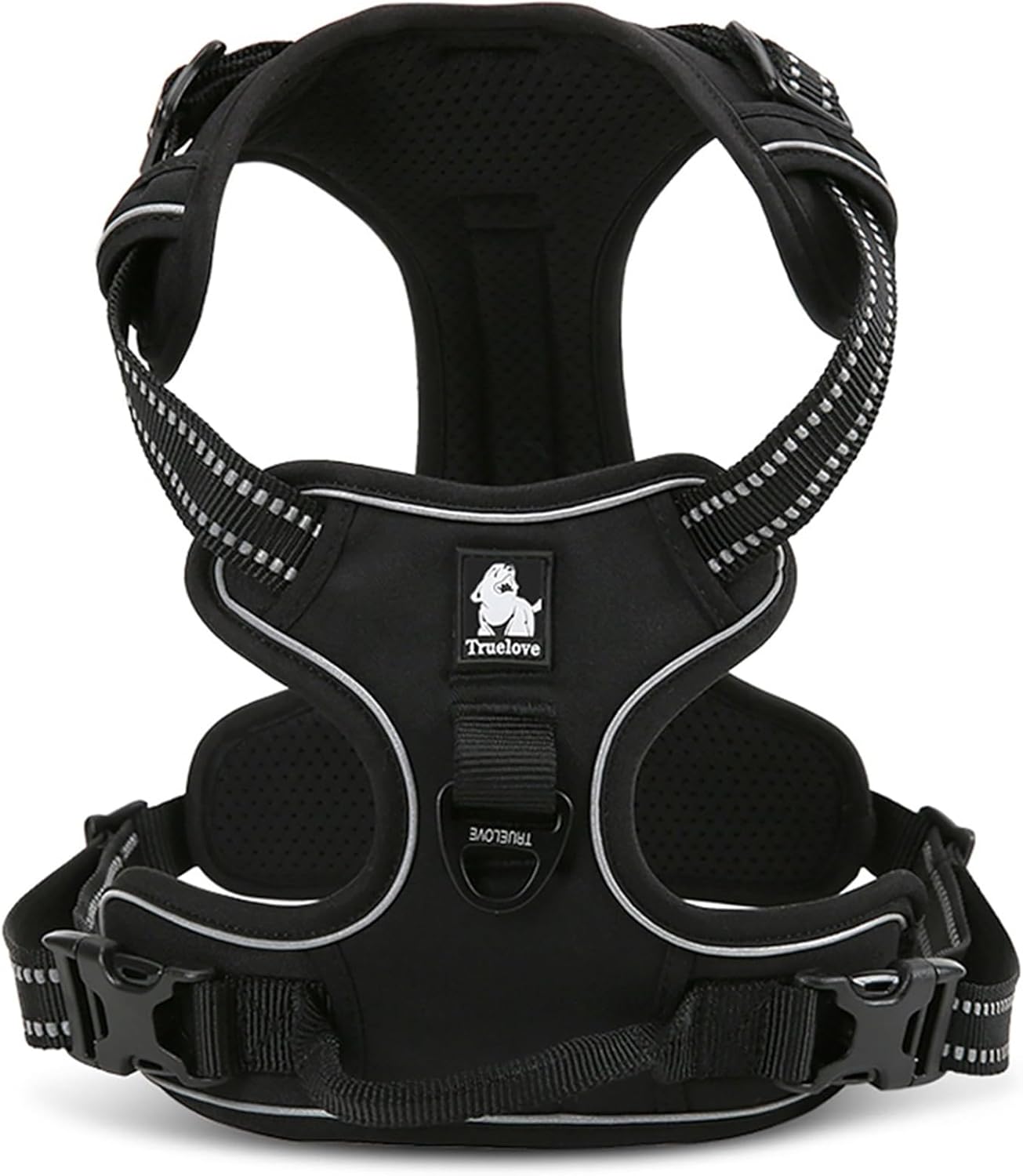 TRUE LOVE Truelove Adjustable No-Pull Dog Harness Reflective Pup Vest Harnesses Comfortable Control Brilliant Colors TLH5651(Black,S)
