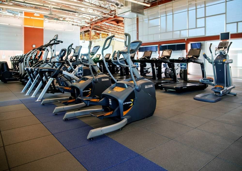 American Floor Mats - Extreme Rubber Gym Tiles - 1 Inch Thick Colorful Rubber Gym Tiles - Superior Shock and Sound Absorbing Tiles - 35% Green/Grey/White 50 Tile Pack (Covers 200 Sq Ft)