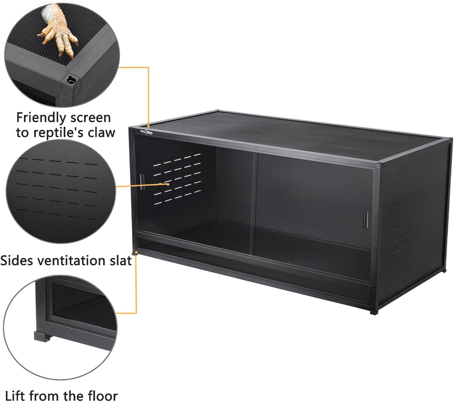 Reptile Tank 4 Packs, 40"x16"x16" Stackable Space Efficient Reptile Enclosure for Bearded Dragon and Ball Python, Expandable Snake Terrarium with Front Opening, Combination Lock