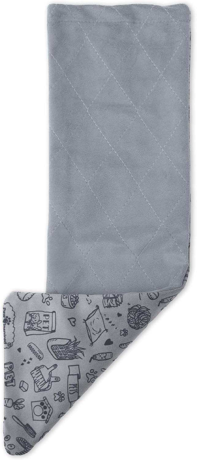 Paw Inspired Fitted Fleece Liner for Ferret Nation, Critter Nation Cage for Ferrets, Rats, Chinchillas, Hedgehogs & Other Small Animals (Gray, Ramp Cover)