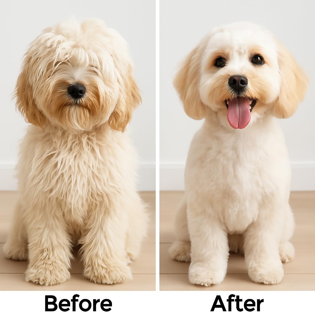 Round Bristle Pet Brush for Dogs and Cats - Soft Dog Brush for Grooming Short or Long Hair - Gentle Tool for Sensitive Skin Removes Dander, Dirt, and Detangles (Purple)