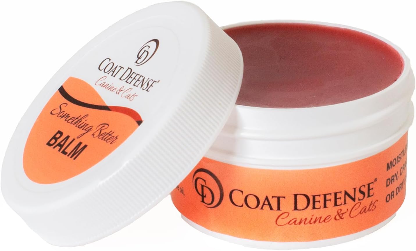 COAT DEFENSE Something Better Balm | Made in USA | Nose & Paw Balm | Lick Safe, Healing and Deeply Moisturizing | Paw Soother for Dogs & Dog Skin Soother (1.5 OZ)