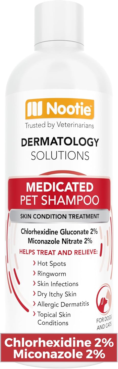 Nootie Medicated Pet Shampoo, Chlorhexidine Dog Shampoo for Itch Relief, Sold in over 5,000 Vet Clinics & Pet Stores Worldwide- 16oz