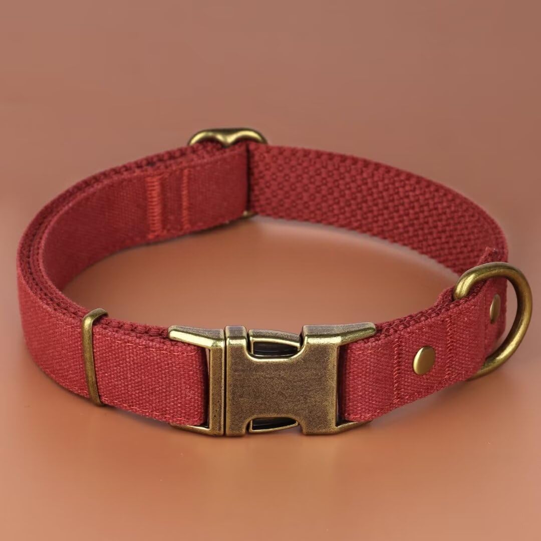 PET ARTIST Dog Collars for Medium Dogs, Soft Padded Premium Nylon Dog Collar with Quick Release Metal Buckle, Durable & Adjustable Pet Collars for Girl Gifts, Red, M (Fit 13-20")