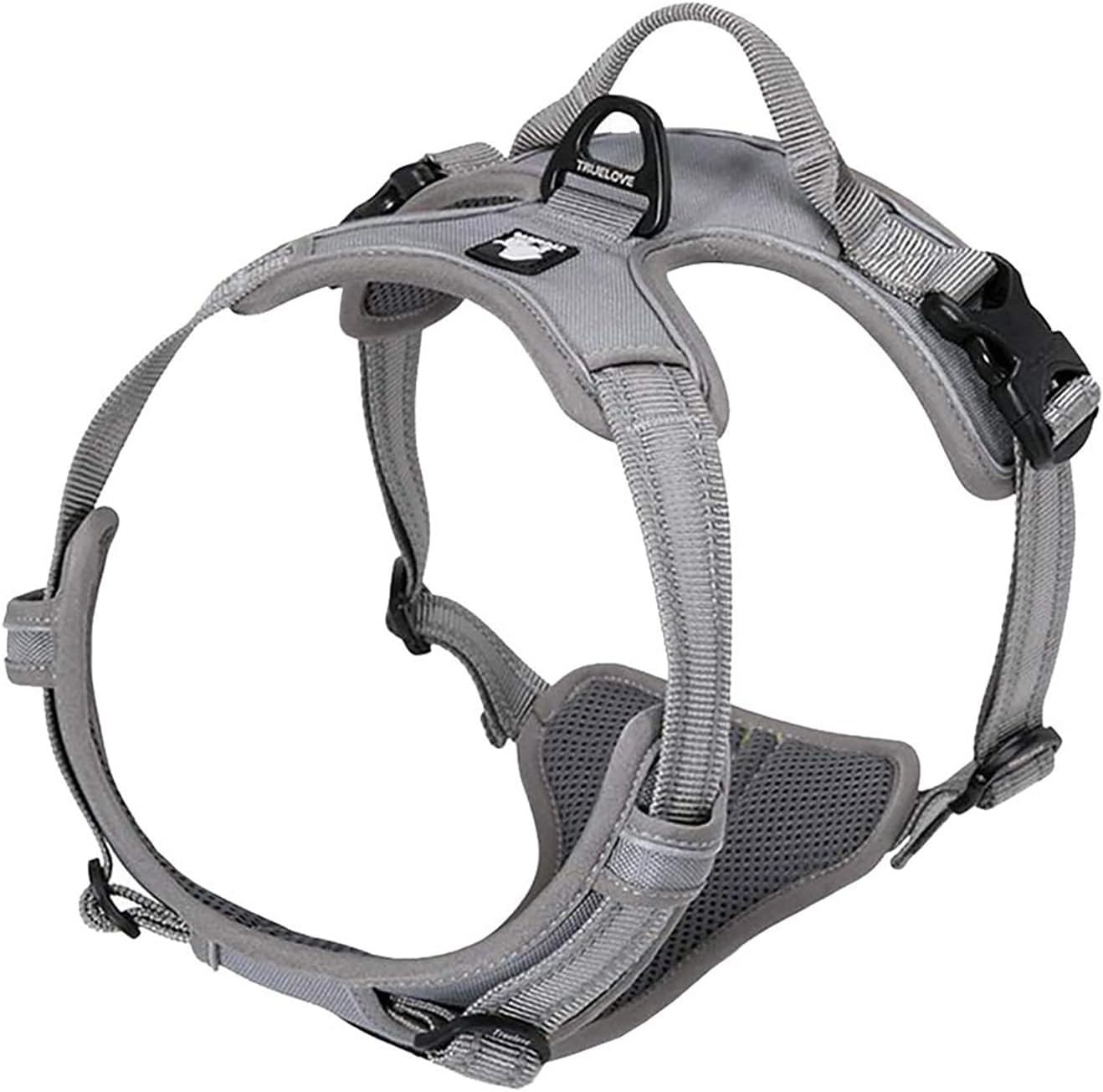 TRUE LOVE Adjustable No-Pull Dog Harness Reflective Pup Vest Harnesses Comfortable Control Brilliant Colors Truelove TLH5651(Gray,XL)