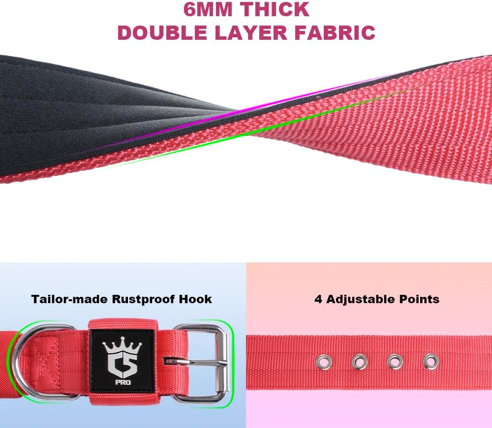 TSPRO Tactical Dog Collar 1.5 Inch Wide Thick Dog Collars with Heavy Duty Metal Buckle, Durable, Strong, Adjustable for Medium to Large Dogs (Orange M)