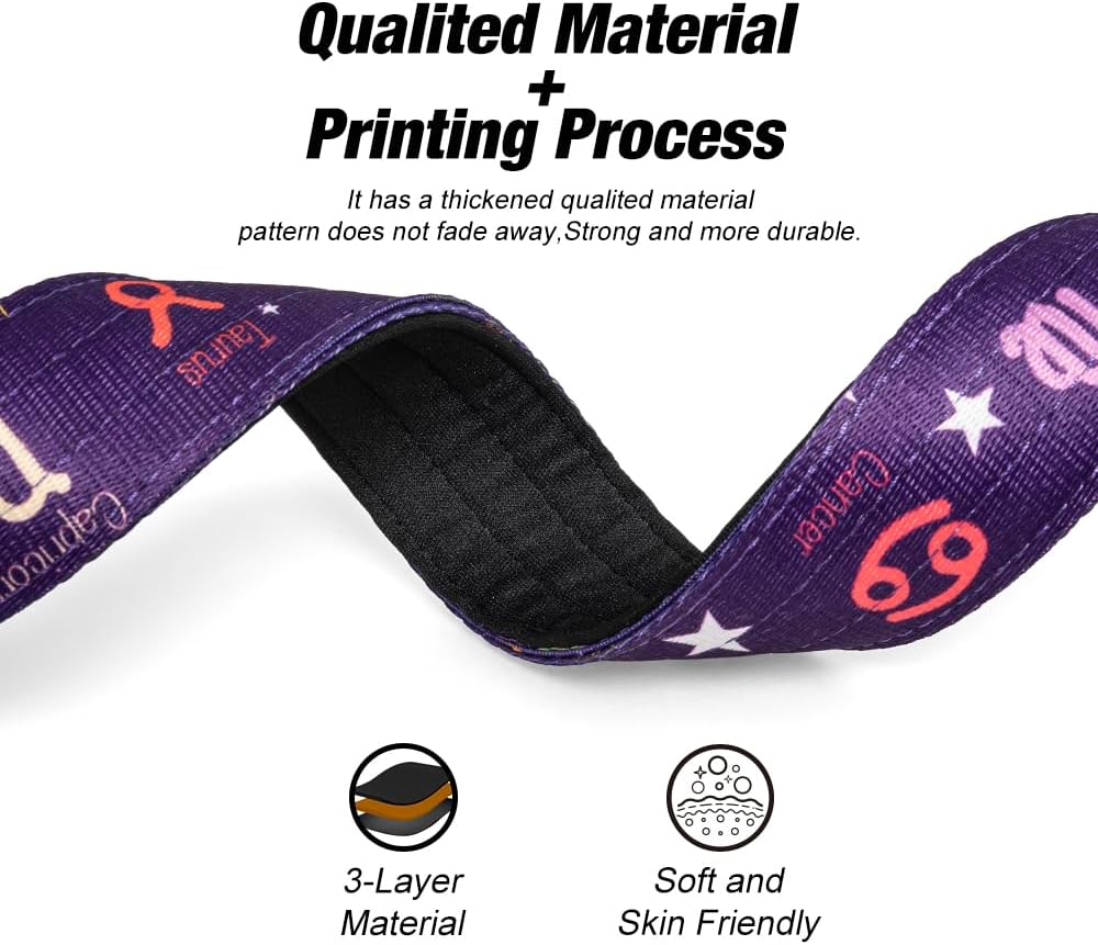 TSPRO Tactical Dog Collar 1.5 Inch Wide Thick Dog Collars with Heavy Duty Metal Buckle, Durable, Strong, Adjustable for Medium to Large Dogs (Constellation Purple M)