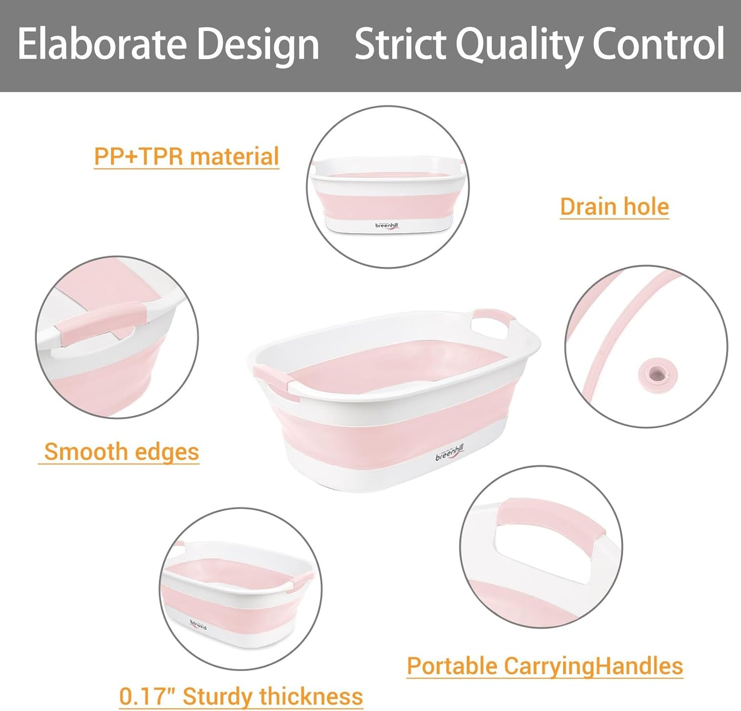 Collapsible Dog Bath Tub for Small Dogs & Cats, Portable Puppy Bath Tub with Water Drain Plug, Space Saving Foldable Pet Bathtub for Indoor & Outdoor Use, Pink