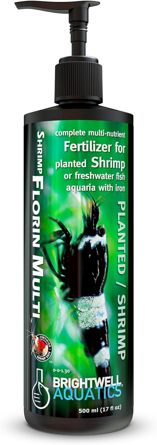 Brightwell Aquatics Shrimp FlorinMulti – Complete Plant Nutrient Supplement for Shrimp & Freshwater Aquariums – Supports Growth, Color & Health – Copper-Free, 500 ml