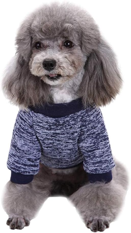 Jecikelon Dog Clothes Dogs Sweater Soft Puppies Clothing Winter Puppy Sweaters Warm Outfit for Dogs Small XXS XS Cat Apparel (X-Large, Navy Blue)
