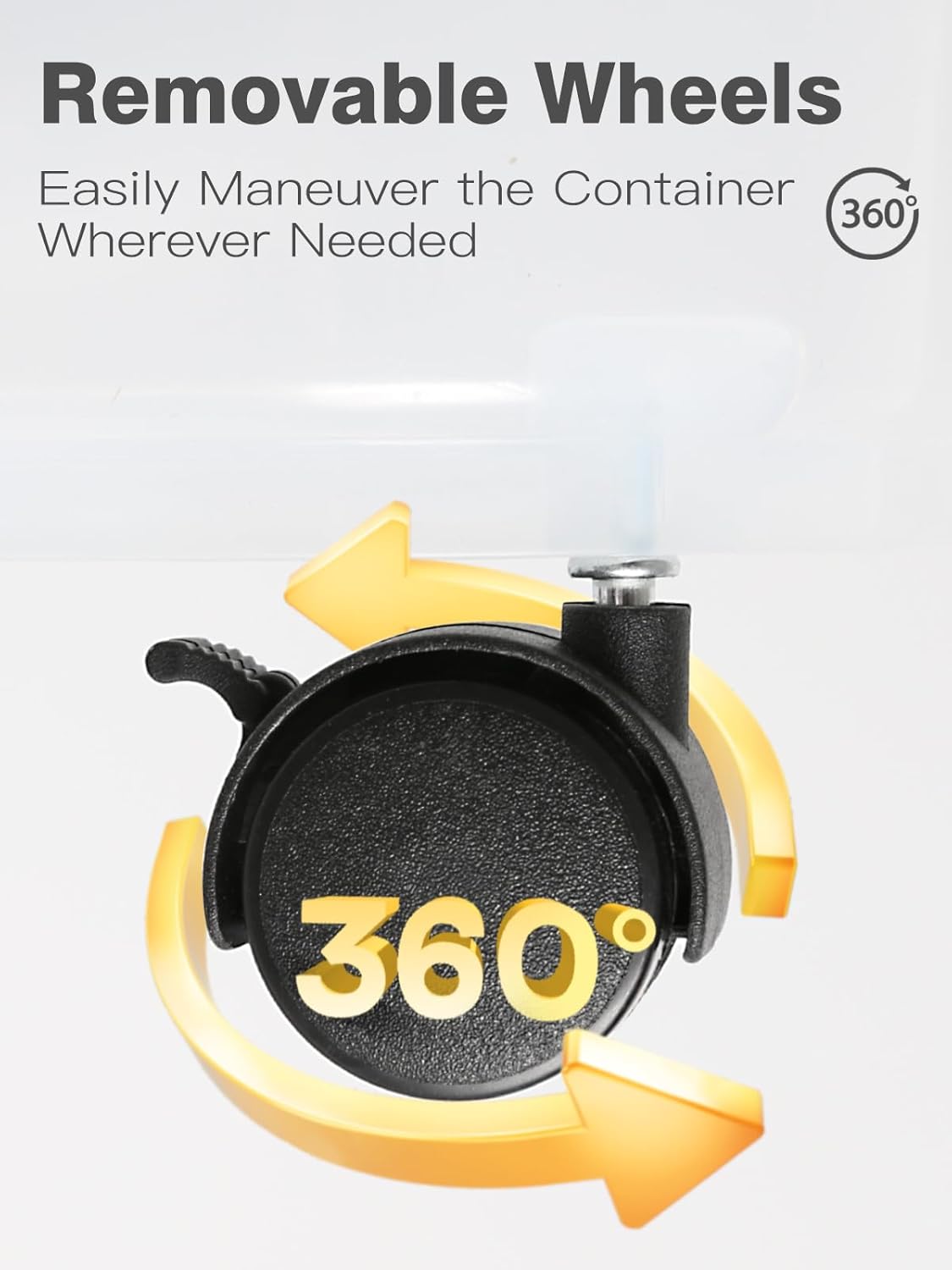 Airtight Rice Storage Container 50 lbs, Attachable Wheels, for Dog Cat Bird and other Pet Food Storage Bin, Keep Fresh, Easy Mobility, BPA Free, White