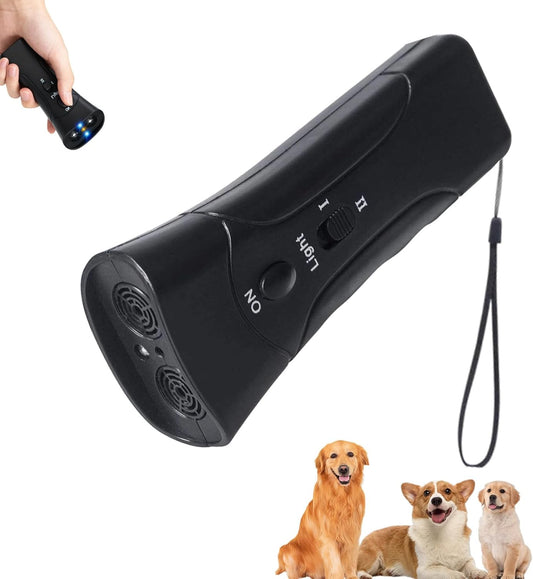 PetGentle Anti Barking Device, Ultrasonic Dog Bark Deterrent & Trainer - Stop Excessive Barking, Pet Gentle Pet Training Tool with LED Light, Sonic Emitter for Puppies & Dogs Behavior Training