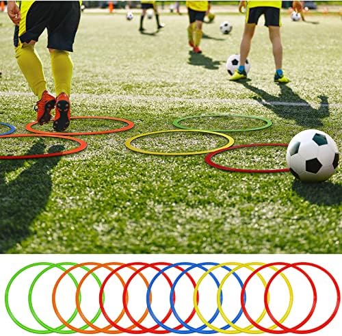 Libima Obstacle Course Ring Set Exercise Hoop Large Hoop Plastic Toys Playground Toys for Gymnastics Practice Party Games Educational Activities Holiday Decor, 5 Colors(12 Pcs,30 Inch)