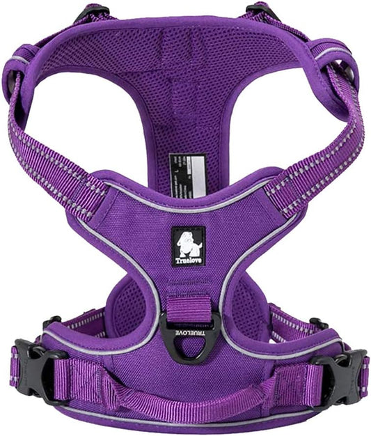Truelove Adjustable No-Pull Dog Harness Reflective Pup Vest Harnesses Comfortable Control Brilliant Colors TLH5651(Purple,S)