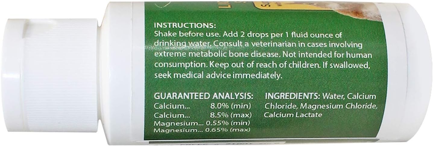 Liquid Calcium Supplement 2 oz. - Supports Healthy Bones & Prevents Calcium Deficiencies - for Sugar Gliders, Opossums, Squirrels, Reptiles & Other Small Pets