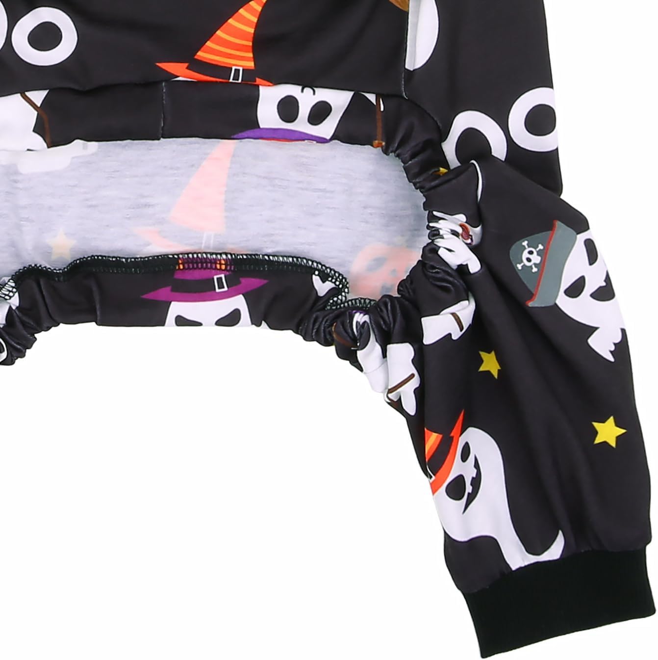 HDE Dog Pajamas One Piece Jammies Jumpsuit Pet Clothes Outfit Stretchy Lightweight Comfy Shirt Pjs for M-3XL Dogs Cute Ghosts - M
