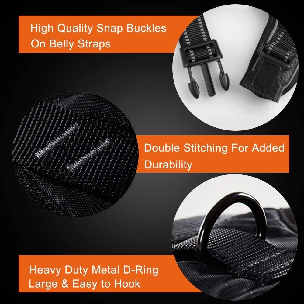 PHOEPET No Pull Dog Harnesses for Small Puppies Reflective Adjustable Front Clip Vest with 2 Metal Leash Attachment Hooks Soft Handle [Over The Head Design](XL, Royal Blue)