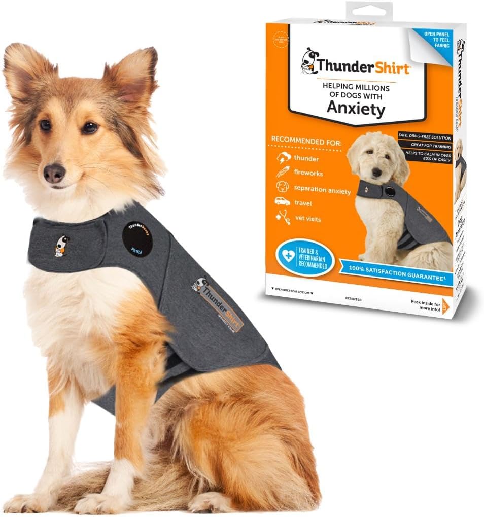 ThunderShirt for Dogs, Large, Heather Gray Classic - Dog Anxiety Relief Calming Vest