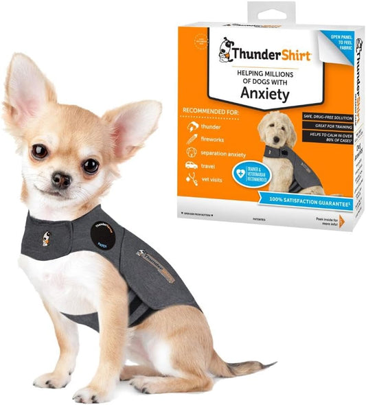 ThunderShirt for Dogs, XX Small, Heather Gray Classic - Dog Anxiety Relief Calming Vest