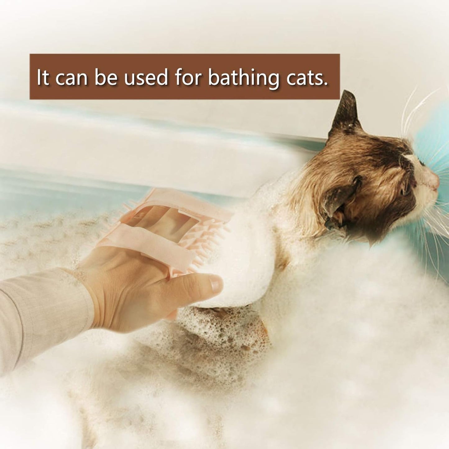 Cat Pet Self Grooming Comb Brush - Multi Functional Catnip Flavor Corner Massage Glove Tool for Kitten Puppy Relaxing, Extra Soft Silicone Pins Handy Hair Shedding Trimming