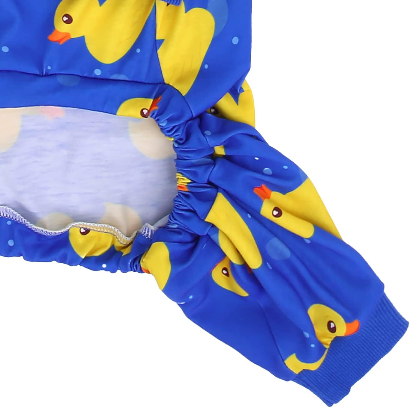 HDE Dog Pajamas One Piece Jammies Jumpsuit Pet Clothes Outfit Stretchy Lightweight Comfy Shirt Pjs for M-3XL Dogs Ducks Blue - M