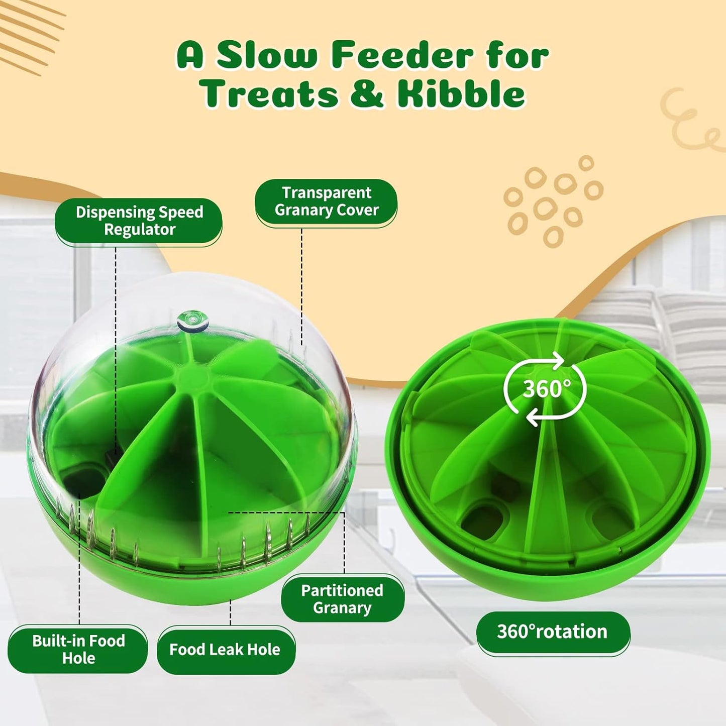 Treat Dispensing Dog Toys - Interactive Puzzle & Slow Feeder Ball for Small, Medium & Large Dogs