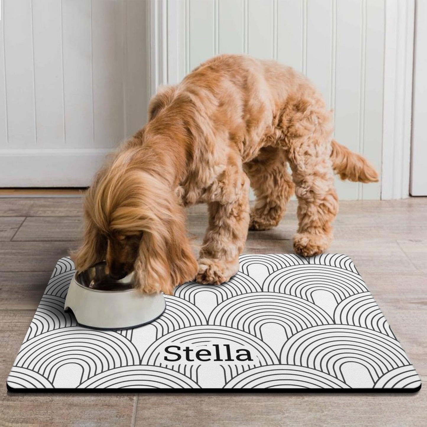 Personalized Dog Food Mat for Floors Absorbent, Custom Pet Cat Food Mat - Quick Dry Dog Bowl Mats for Food and Water Pet Supplies
