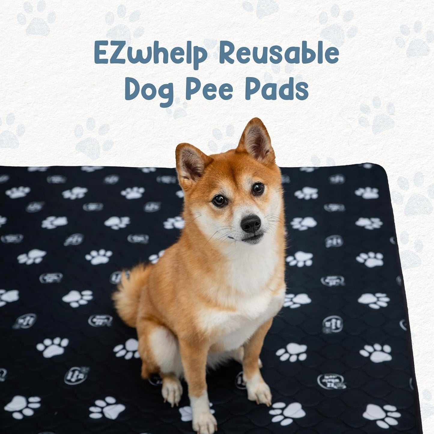 EZwhelp Reusable Dog Pee Pads, Washable Waterproof Mats for Dog Potty Training or Whelping Pads, 48x48 Inch, 2 Pack