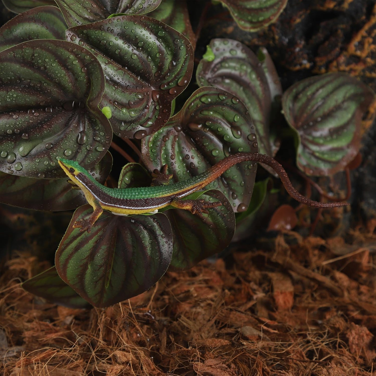 IBWell Fake Reptile Plants for Reptile Terrarium Plants, Reptile Plant Décor, Turtle Tank Plants with Suction Cup