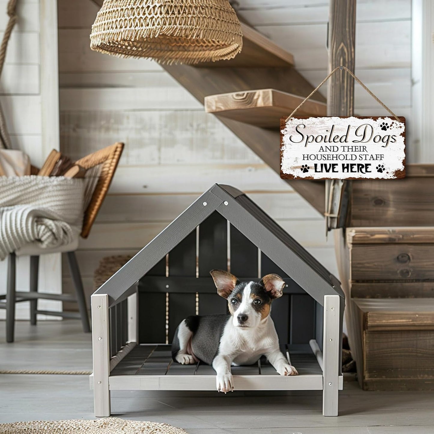 Dog Signs For Home Decor Gifts For Dogs Owners Dog Bedroom Decor Wood Dog Family Decoration Dog Room All You Need Is Love And A Dog Sign Spoiled Dogs And Their Household Staff Live Here Signs 12x6 In