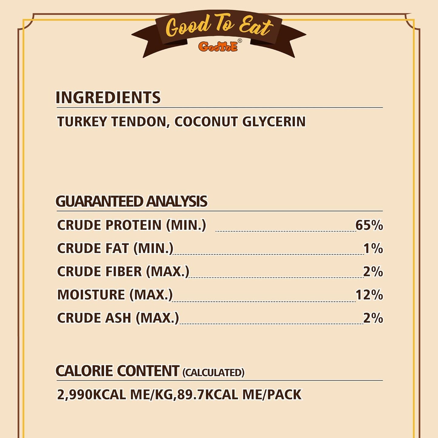 Gootoe Turkey Tendons for Dogs –All-Natural, Hypoallergenic Dog Treats, Rawhide Alternative, Long Lasting Puppy Chews, Healthy Dog Treats for Medium Breeds, Rope (M), 3 Count Pack