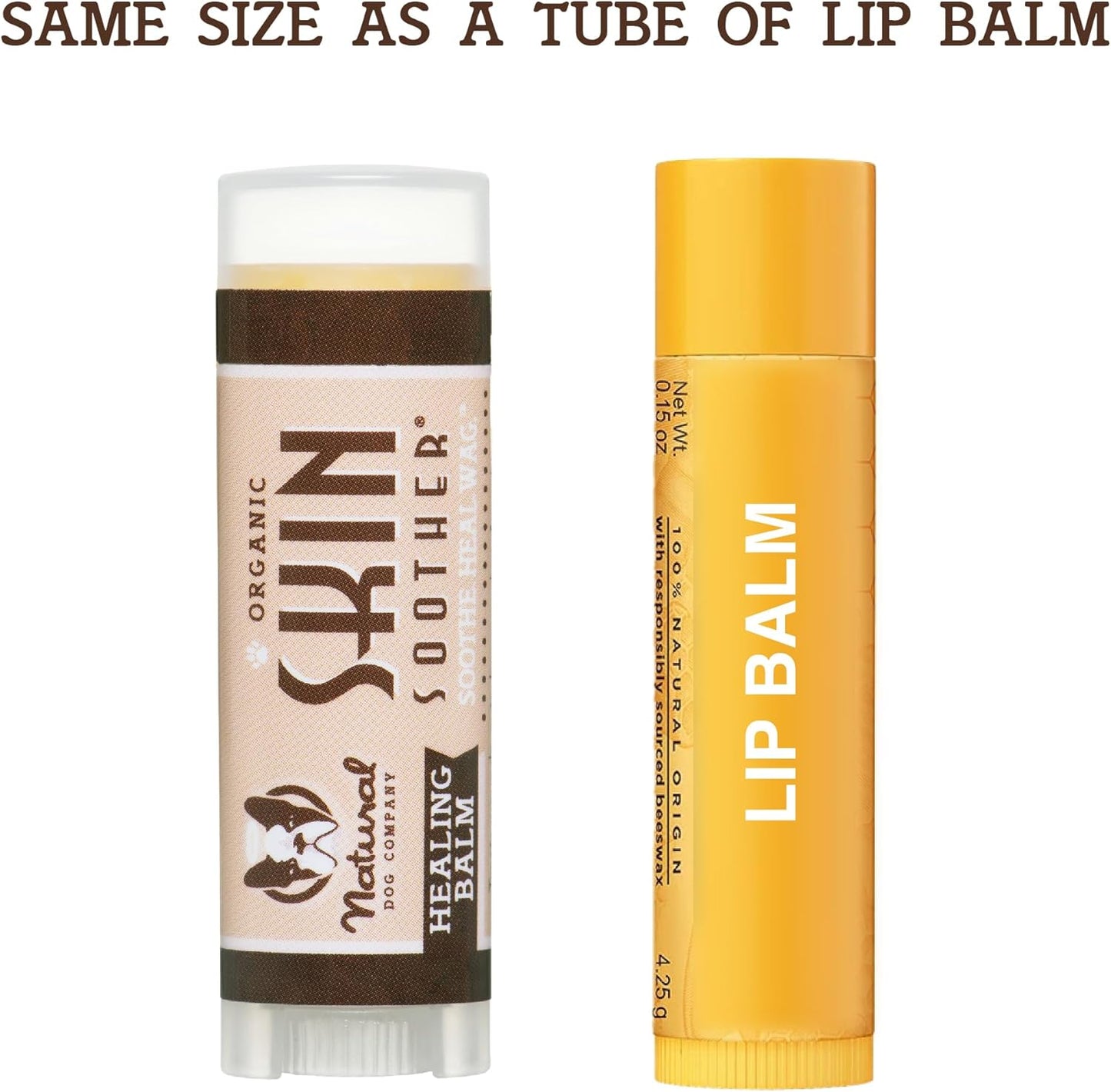 Natural Dog Company Skin Soother Balm for Irritation, Allergy & Itch Relief for Dogs, Hot Spot Treatment, Dog Moisturizer for Dry Skin, Healing Ointment, Coconut Oil & Vitamin E (0.15oz Travel Stick)