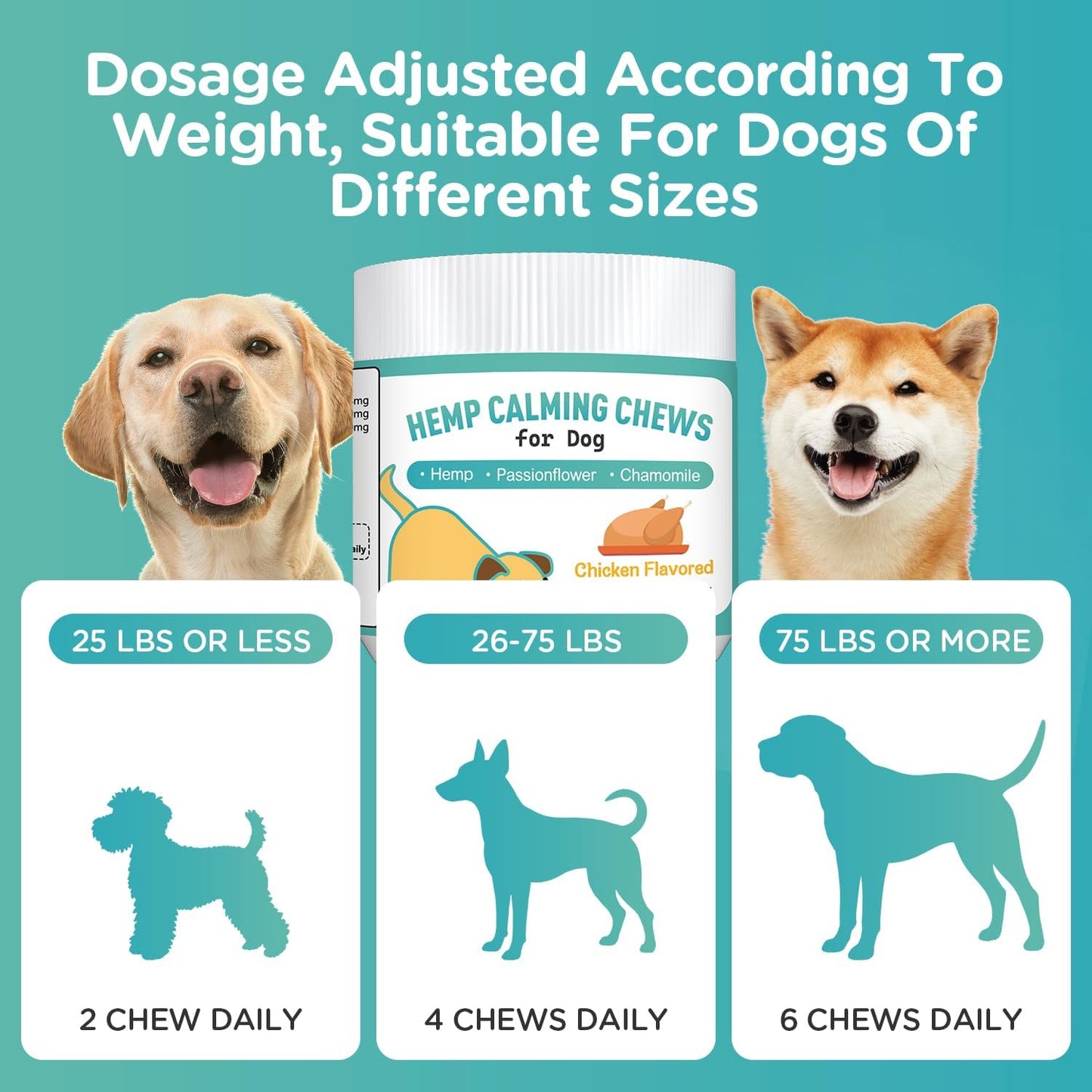 Tekola Hemp Calming Chews for Dogs Anxiety Relief Dog Calming Chews Natural Ingredients Dog Calming Aid with Separation, Barking and Sleeping, Promote Relaxation, Reduce Stress