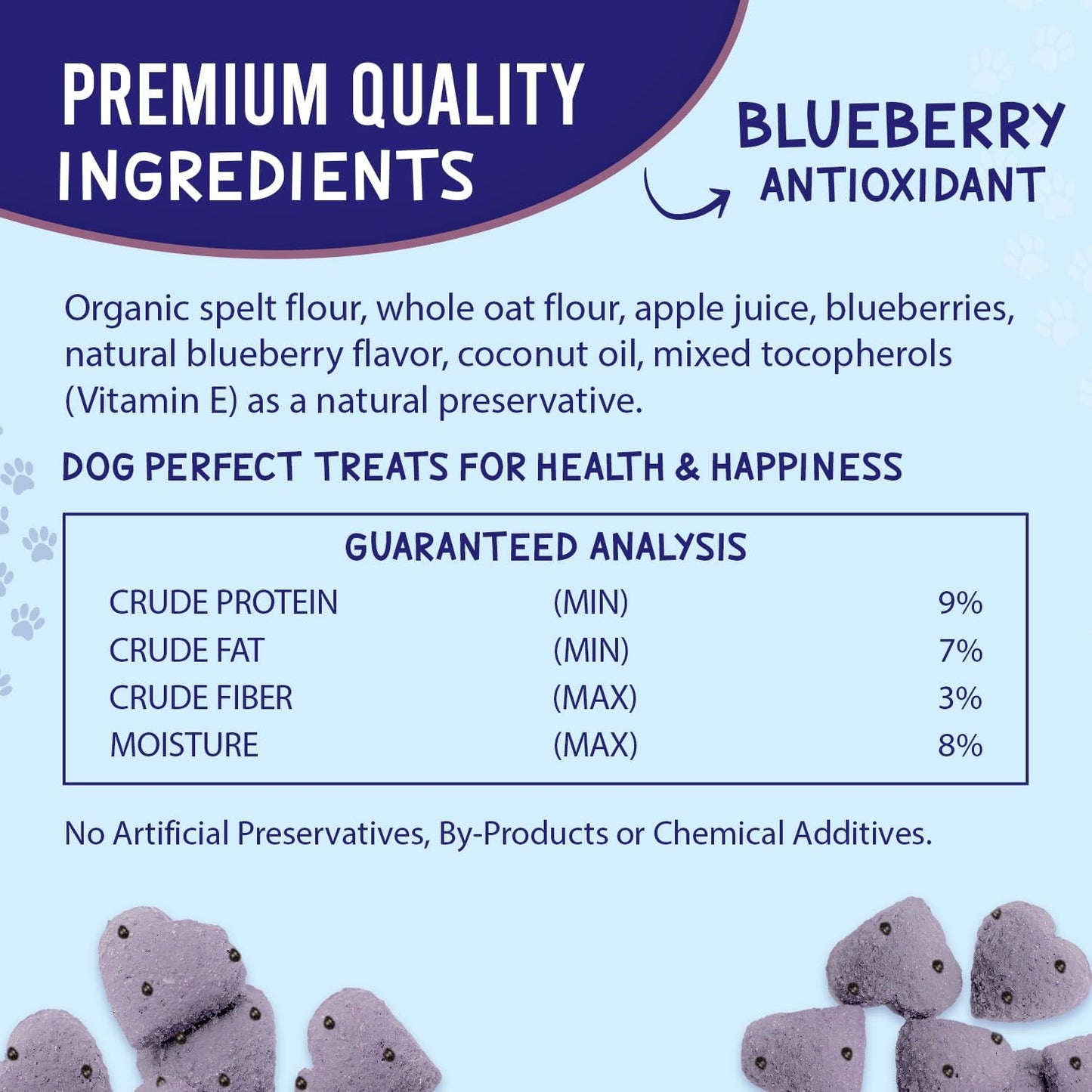 The Much-Loved Dog!™ Blueberry Dog Treats – Natural Biscuits for Small Dogs & Large Breeds – Healthy Puppy Treats for Small Dogs Made in USA, Soft Training Snacks for All Breeds (1 Pack, Blueberry)