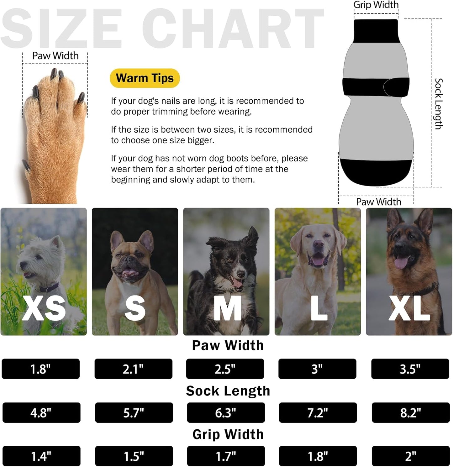 SCENEREAL Anti Slip Dog Sock to Prevent Licking Paws for Hardwood Floors, Boots & Paw Protector Shoes for Hot/Cold Pavement with Grippers, Double Sides Grips for Small Medium Large Senior Dogs, XS