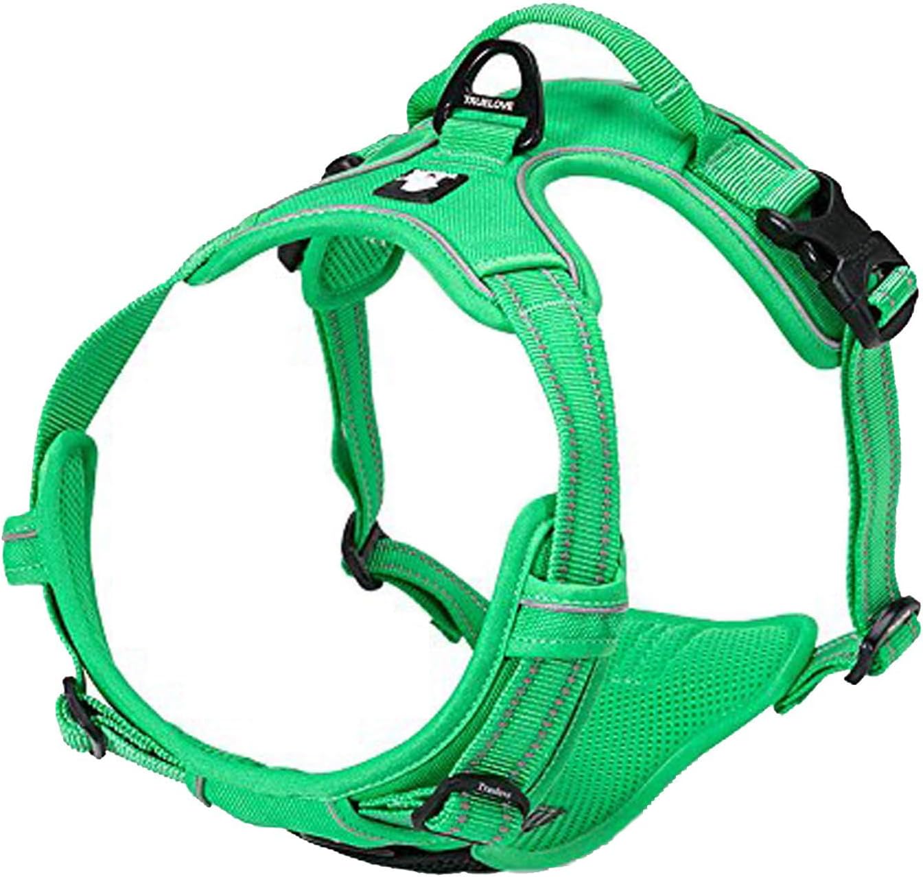 TRUE LOVE Adjustable No-Pull Dog Harness Reflective Pup Vest Harnesses Comfortable Control Brilliant Colors Truelove TLH5651(Grass Green,M)